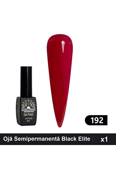 global fashion Ojă Semipermanentă Black Elite 8ml, Manichiură UV/LED,
