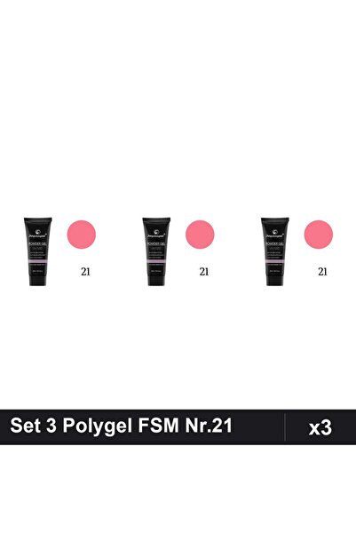 FSM Set 3 Polygel 30ml Nr.21, Gel de Construcție Unghii, Manichiură UV/LED