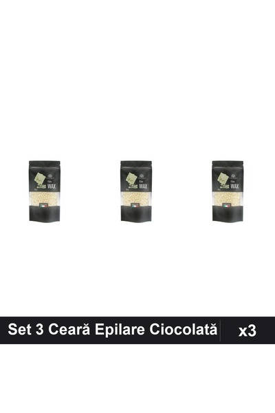 global fashion Set 3 Ceară Epilare Film Wax 100g Ciocolată Albă, Epilat Profe...