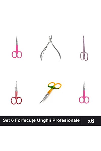 One Group Set 6 Forfecuțe și Clești Unghiere Profesionali, Cuticule și Manich...