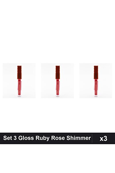 Ruby Rose Set of 3 Gloss The Shimmer 01, Lip Gloss, Professional Makeup