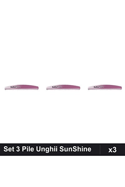SUNSHINE Set of 3 Reusable Nail Files 100/180, Professional Manicure Buffers