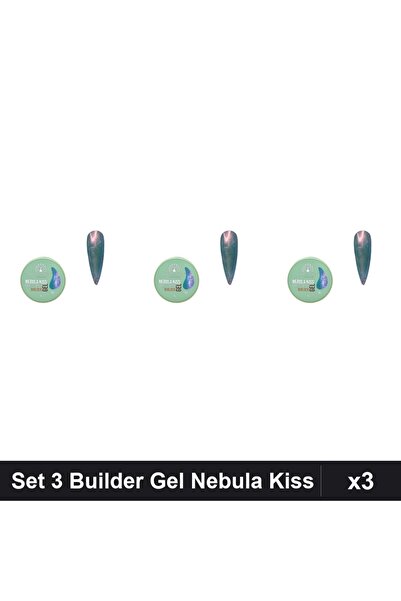 global fashion Set 3 Builder Gel Nebula Kiss 15g, Constructie Unghii Gel UV/LED