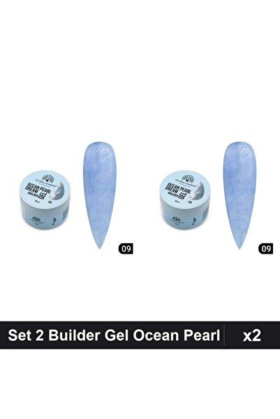 global fashion Set of 2 Builder Gel Ocean Pearl Dream 15g, UV/LED Gel Nail Co...