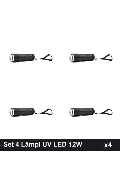 NAİLS Set 4 Lămpi UV LED Unghii 12W, Lanternă Silicon, Manichiură Profesional...