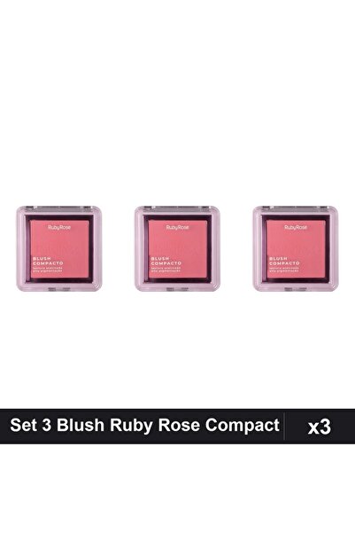 Ruby Rose Set of 3 Blush Compact BL 20, Highlighter Compact 7.3g Each
