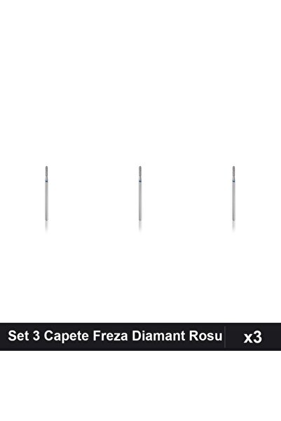 NAİLS Set 3 Capete Freza Diamant NBC Cilindru Rotund Rosu, Manichiura Profesi...