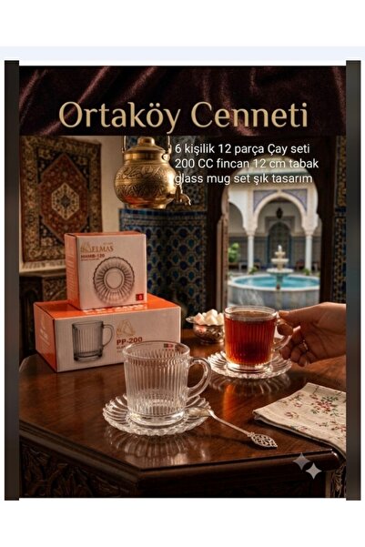 ALMARANDİ 6 kişilik 12 parça kupa bardak seti çay kahve İKRAMLIK Kahvaltılık ...
