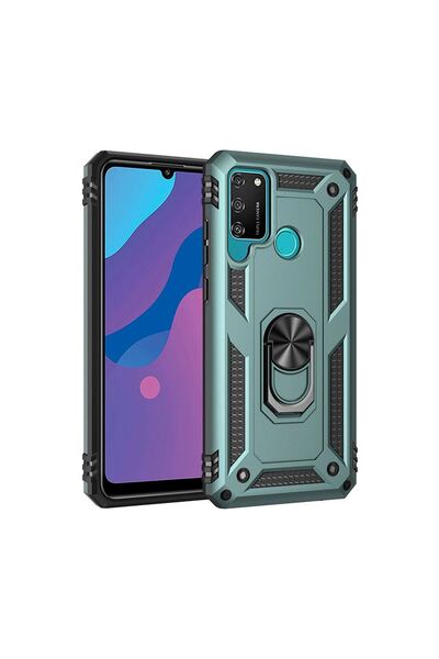 OEM Huawei Y6P Case Sofia Silicone Cover with Ring - Green