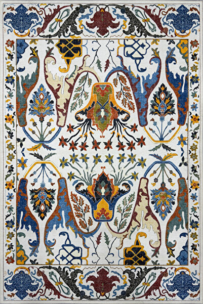 kilim home Modern Antik Desenli Krem ve Kahve Detaylı Şark Köşesi Dekor Halı ...