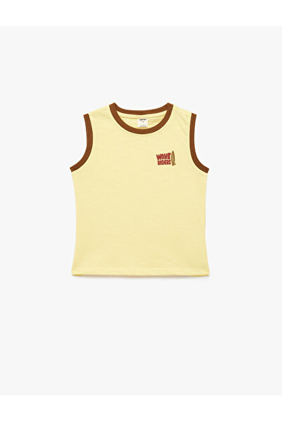 Koton Cotton Sleeveless Crew Neck Printed Singlet