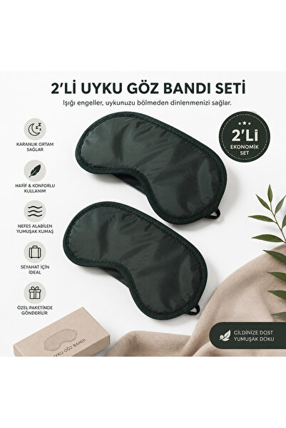 Şahin 2’li Uyku Göz Bandı – Işık Geçirmez Yumuşak Uyku Maskesi