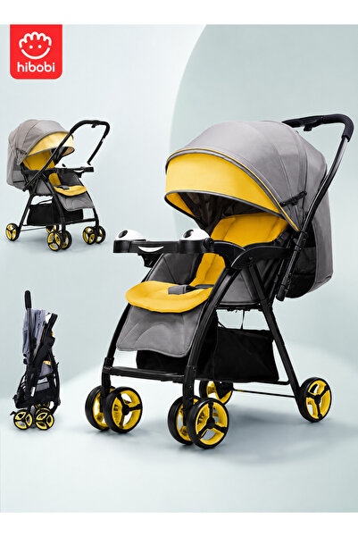 hibobi Premium Baby Stroller | Two-Way Use & Adjustable Backrest | One-Hand F...