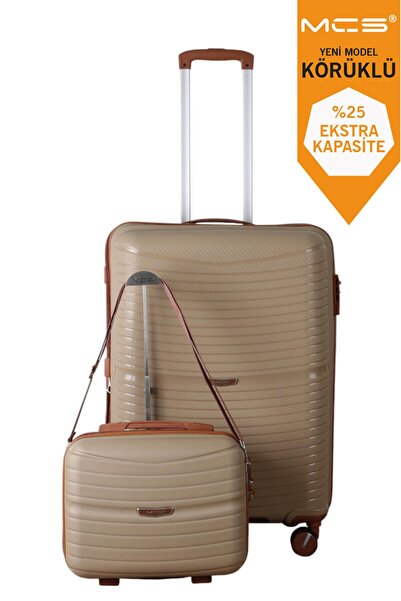 MÇS V379 AURA Y.ÜRETİM PP VALİZ 65 CM + MAKYAJ SİYAH SET