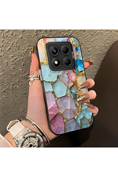 ARTISHELL Redmi Note 14 Pro 4G/5G Uyumlu Mermer Desenli Düşmeye Dayanıklı Tel...