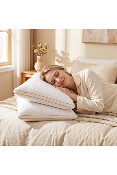 ShinyFlower Luxury Quilted Bed Pillow 75×45cm, Soft & Supportive Microfiber F...