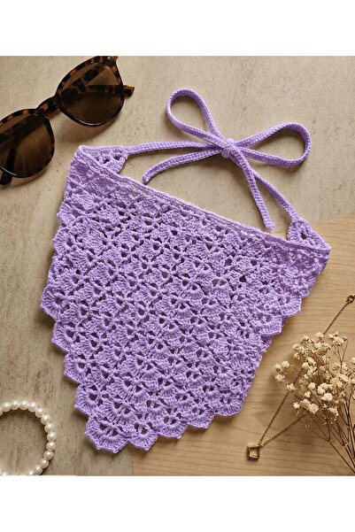 örgü Marsela Hand Knitted Bandana Colorful Summer Bandana