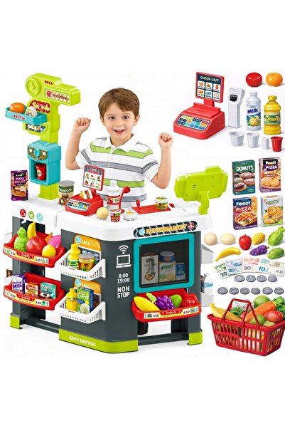 Matadi Interactive supermarket Shopping Market Graffit with 64 accessories, s...
