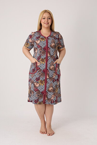 ROMEO LİFE Women's Plus Size 100% Cotton Combed Fabric Zippered Summer Dress ...