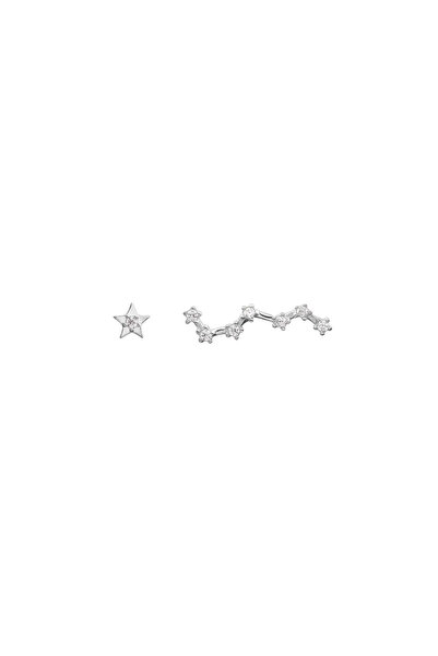 Lisa&Co. Cercei Argint Big Dipper Argint placat cu rodiu / Zircon / Alb