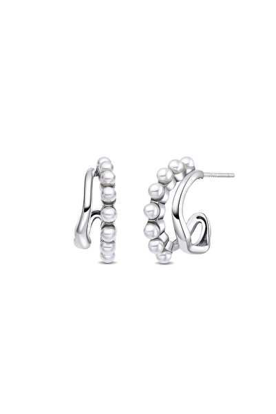 Lisa&Co. Cercei Argint Wavy Pearl
