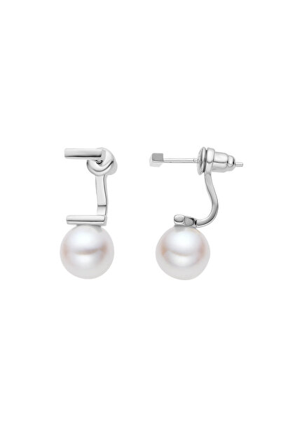 Lisa&Co. Cercei Argint Pearl Anchor L Argint placat cu rodiu / Shellpearls / Alb