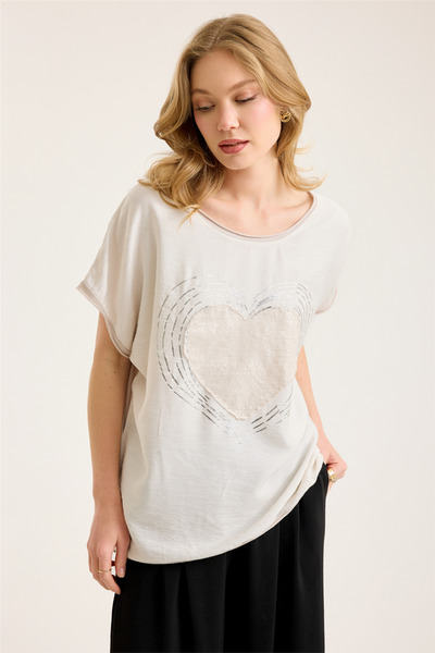 HomeStore Sequined Gilded Striped Blouse