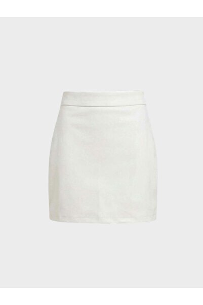 RİVUS Core Pensli Belted Mini Pencil Skirt - White