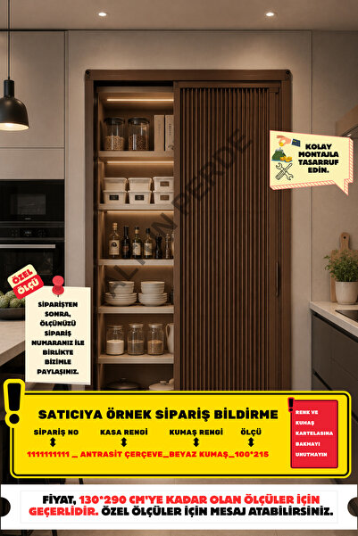 D&Y GAUDERY PLİSE AKORDİYON SÜRME KAPI – ÖLÇÜYE ÖZEL ÜRETİM (MAX 130x290 cm) ...