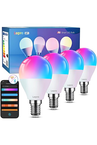 LEPRO BP1 AI Smart Bulb E14 RGBWW, Alexa & Google Assistant, Music Sync, Colo...