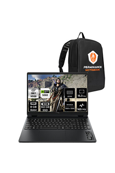 HP Hyperx Omen 15 i7-14650HX 8GB 512GB SSD RTX5060/8GB 15.3" WUXGA 165Hz FDOS...