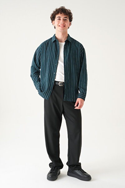 Gambocci Oversize Striped Shirt |   Modal Fabric Men's