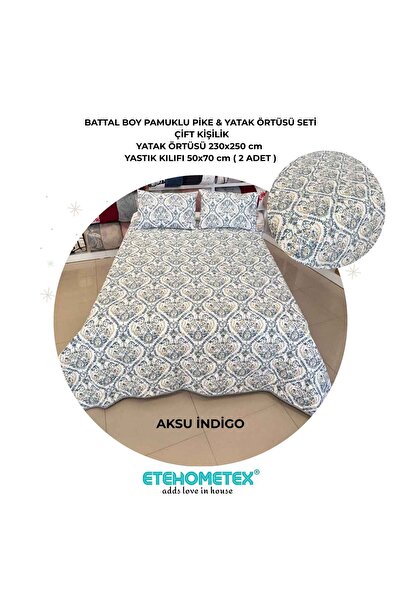 ETE HOMETEX Etehometex King Size Cotton Quilted Bedspread Set