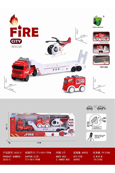 PRC Fire truck trailer with sounds 37*8*12cm
