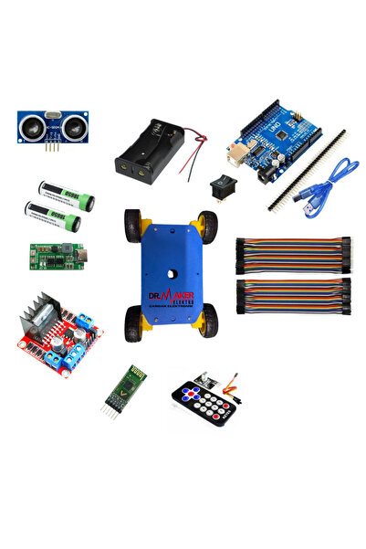 DRMaker Elektro 4wd Araç Şase Kiti Robot Araba Kiti TÜM SET ARDUİNOLU