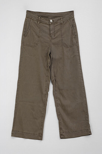 blue white Women's Brown High Waist Slim Casual Wide Leg Jean Pants