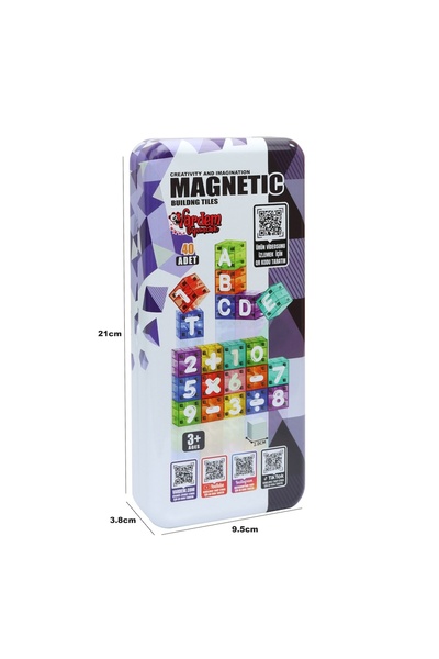 Vardem Kutulu 40 Parca Alfabe ve Rakamlı Manyetık Bloklar 2 cm