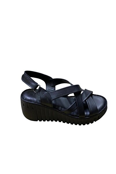 Legend Sandale de damă din piele naturală, cu toc pană și talpă groasă