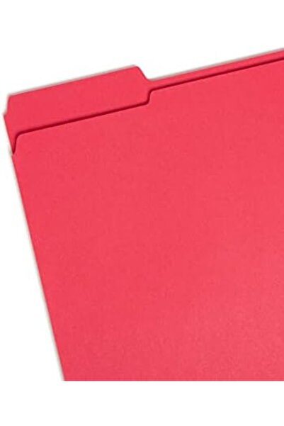 Yıldızan Tamgün File Folder, Reinforced 1/3-Cut Tab, Letter Size, Red, 100 Pe...
