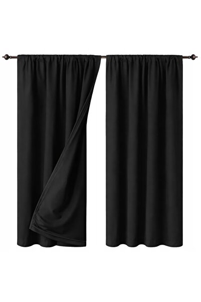 NOW-ART , Ready-made Drapery Curtain , Elegant Design, 145x230 cm, Black, Pol...