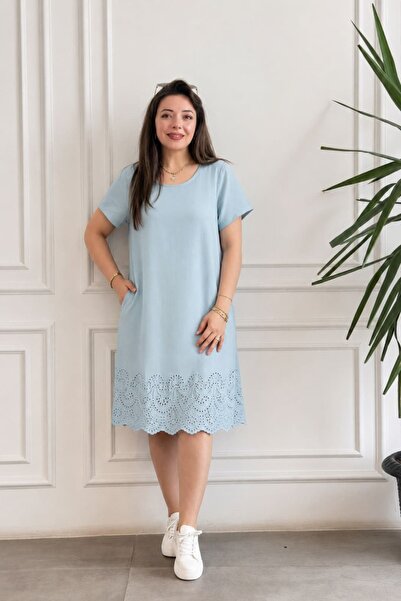 yb yağmur butik Dress with Scalloped Hem Detail