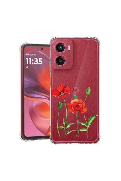 bestcase Θήκη για Motorola Moto G06 με σχέδιο κόκκινου παπαρούνας, Αντικραδασ...