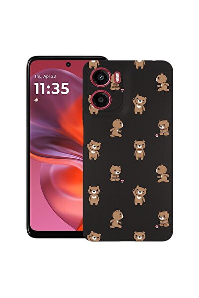 bestcase Калъф за Motorola Moto G05, с десен на плюшено мече, тънък силиконов...