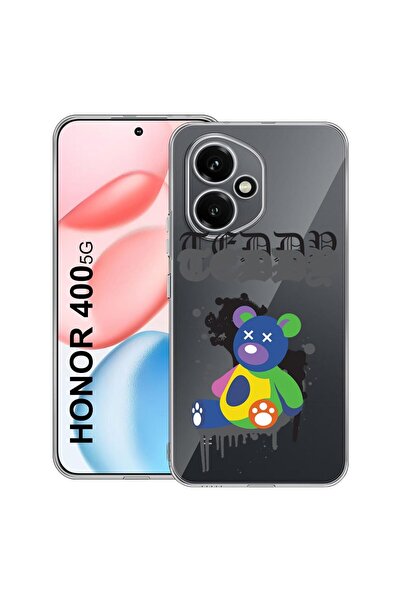 bestcase Прозрачен силиконов калъф за Honor 400, пастелни цветове с мечета, 2...