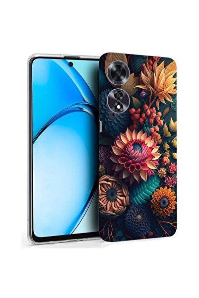 bestcase Husă pentru OPPO A60 4G, Silicon transparent 2MM, Flori colorate, An...