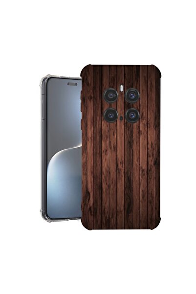 bestcase Калъф за Honor Magic7 Pro, Удароустойчив 1.5ММ, Дърво орех, Защита н...