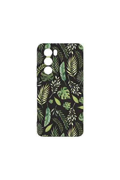 bestcase ¬Æ Husa Premium Silicon, Compatibila Cu OPPO Reno12, Green leafs, SL...