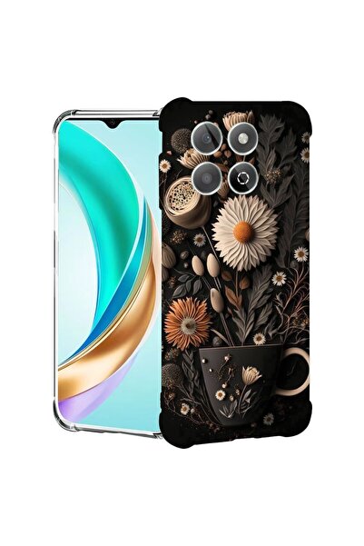 bestcase ¬Æ Husa compatibila Honor X8C, Anti Shock 1.5MM, Happy Flowers, Prot...