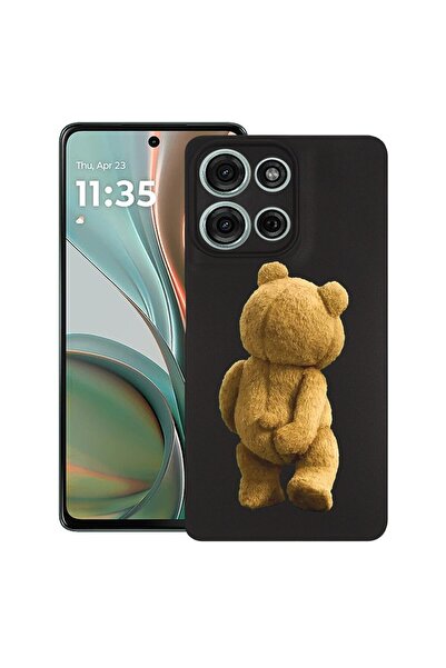 bestcase Калъф за Motorola Moto G15, Мече със скрита камера, Тънък силиконов ...