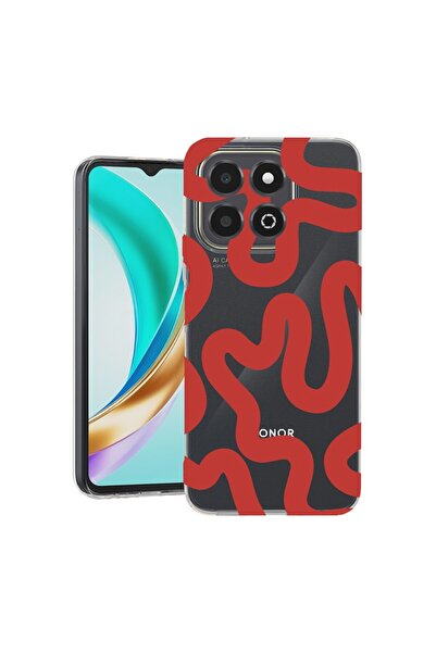 bestcase Husa pentru Honor X6b, BestCase¬Æ Clear Silicon 2MM, Red Abstract Li...